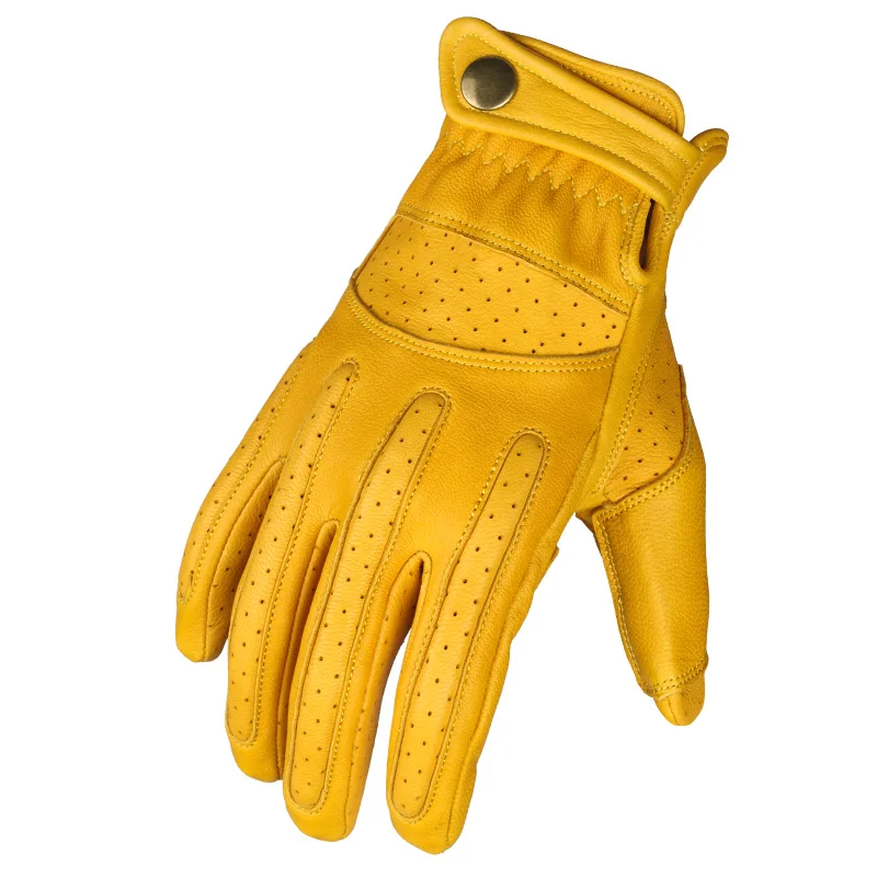 New Design Yellow Sports Motorcycle Racing Gloves Leather Racing Gloves