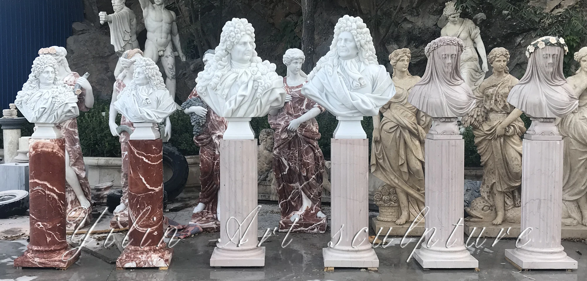 Customized Marble Roman Busts Statue For Sale,Stone Bust Carving Yl