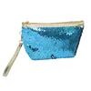 Hot Sale Designer Lady make up bag reversible sequins women cosmetic bag