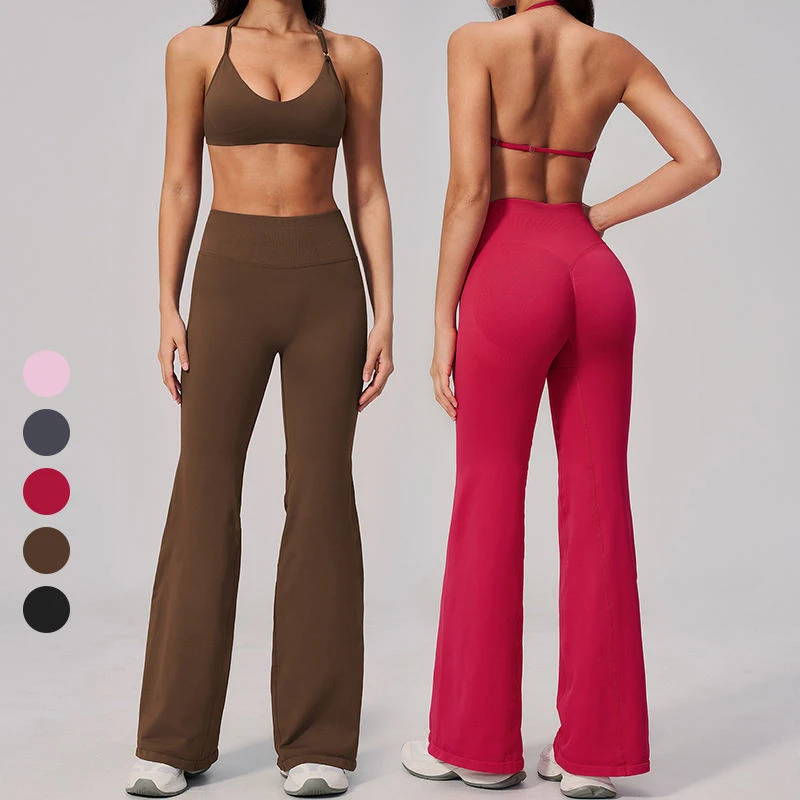 Halter Back Flare Yoga Set
