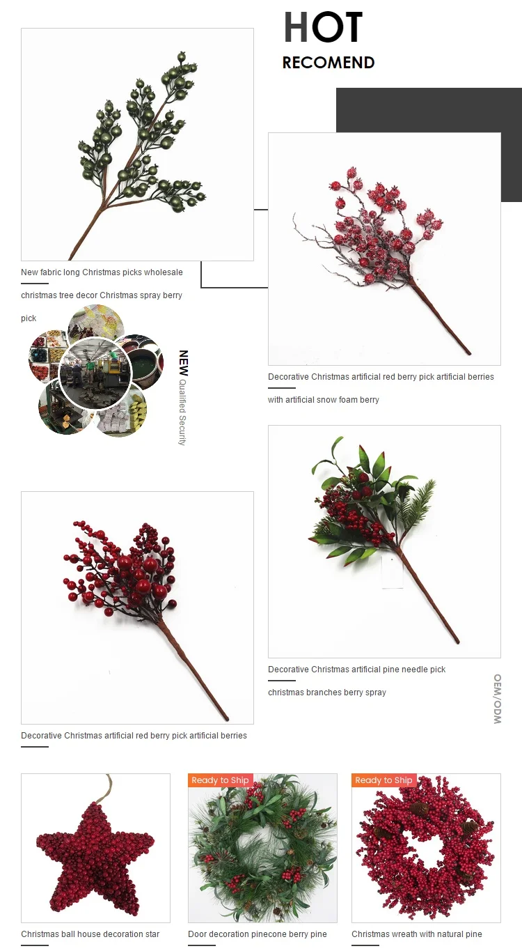 28" Artificial Red Berry Branch,Artificial Tree Branches,Artificial