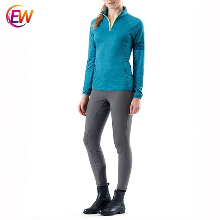 EW 2019 Custom Long Sleeves Quick Dry Fit Equestrian Shirts Horse Riding Shirts For Women