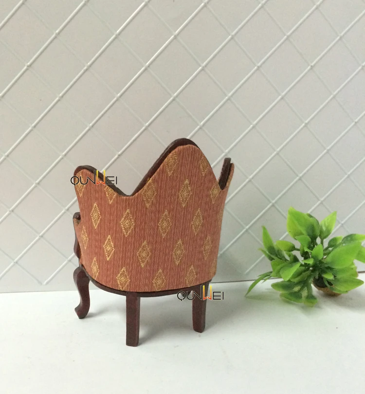 112 Scale Dollhouse Furniture Victorian Heart Armchair Rose Mahogany