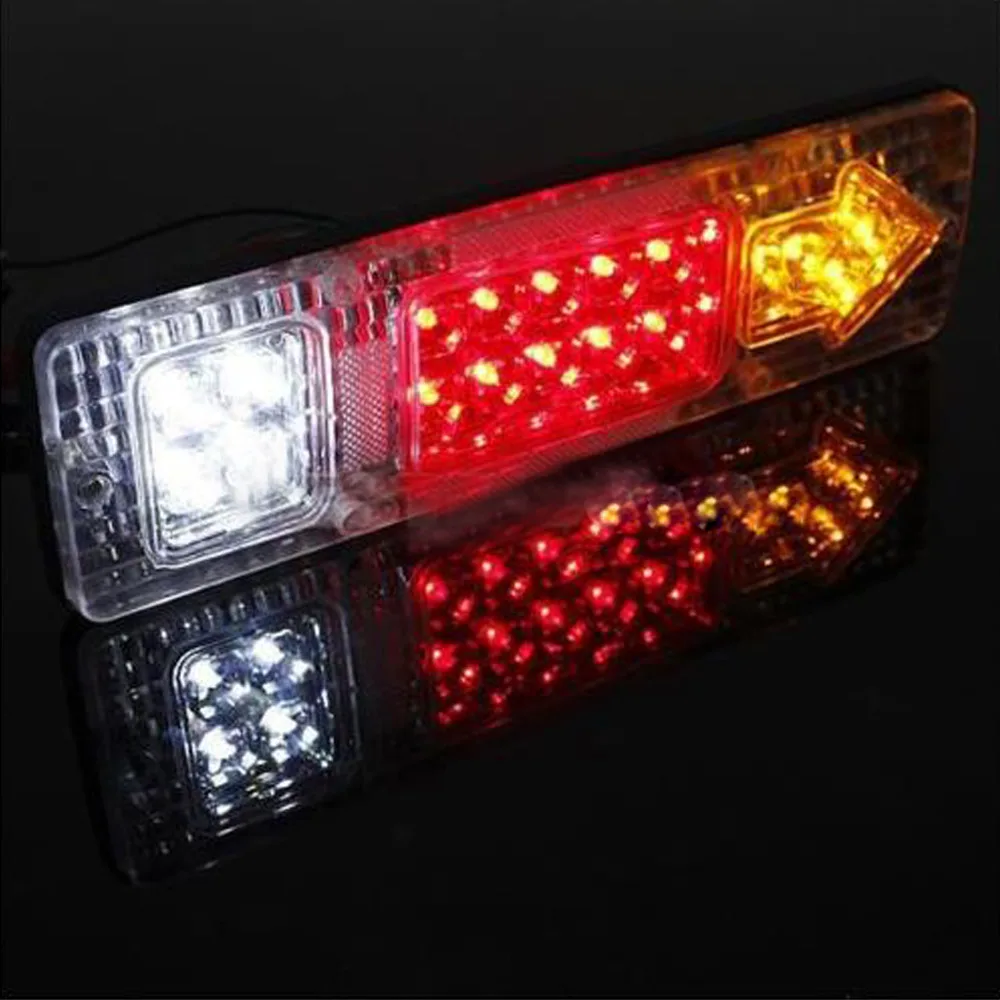 2Pcs 12V 19 LED Car Truck Trailer Tear Tail Stop Light Indicator Lamp