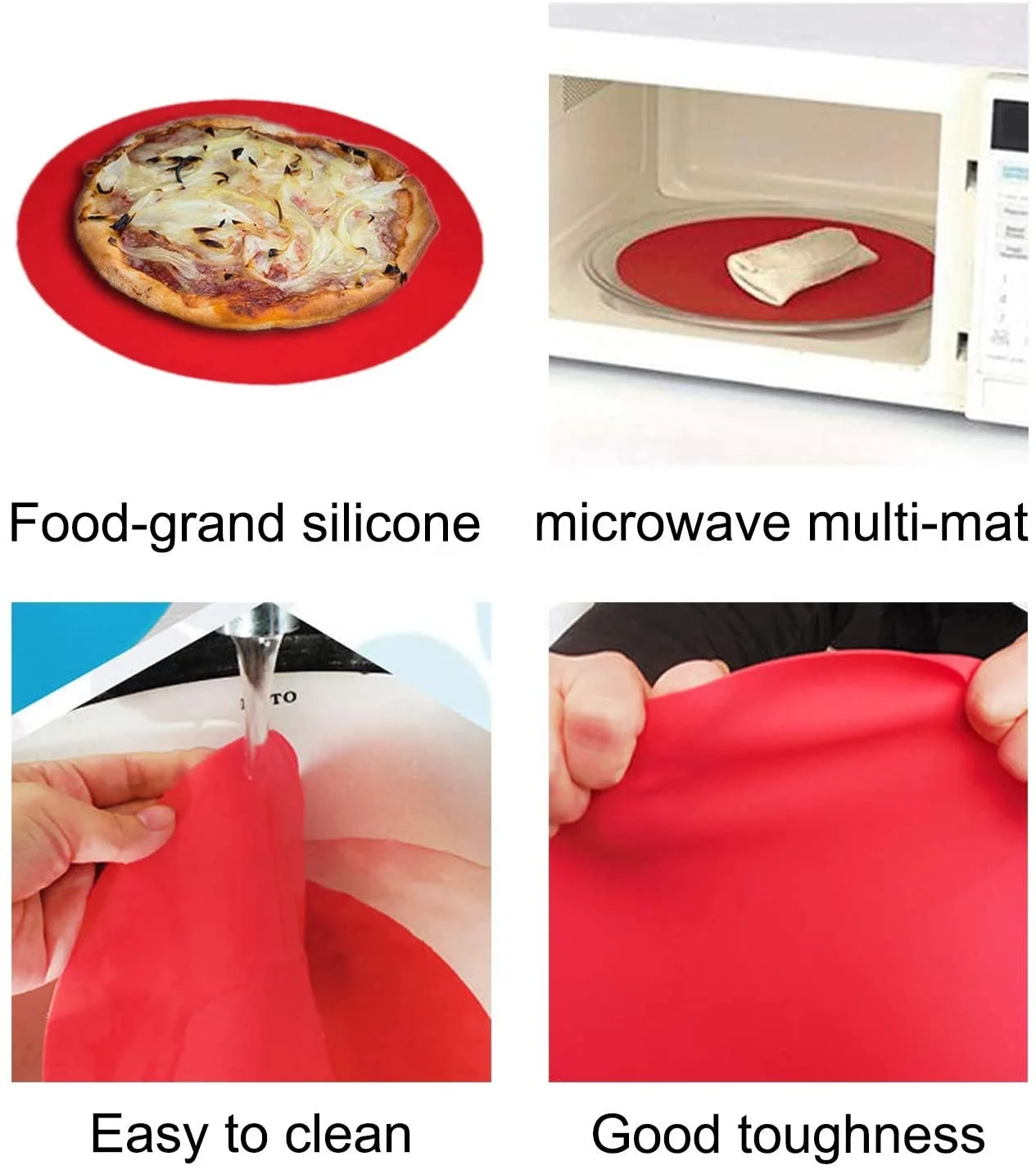 Silicone Microwave Mat,12 Inch Non Stick Heat Resistant Oven Mat,Multi