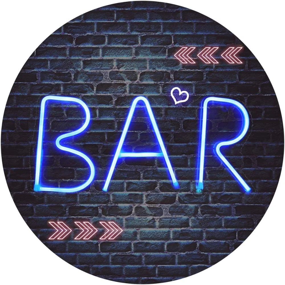 BAR Illuminated Neon Bar Sign Lighted LED Neon Marquee Word Sign Pre-Lit Pub Bar Sign Light Battery Operated(Blue)