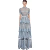 2019 Autumn Self Portrait SP New Design Ladies Woman Blue Long Party Evening Wedding Bridesmaid Lace Dress
