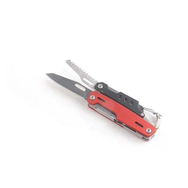 Fashion 12 in 1 Stainless Steel Multi Function Pliers tools Phillips Screw Knife with Black and Red Aluminum Handle