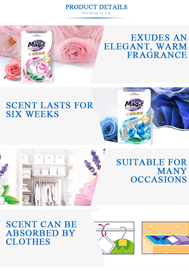 10g*5 /piece Clothes Fragrance Scent Bag Air Freshener Usually Use In