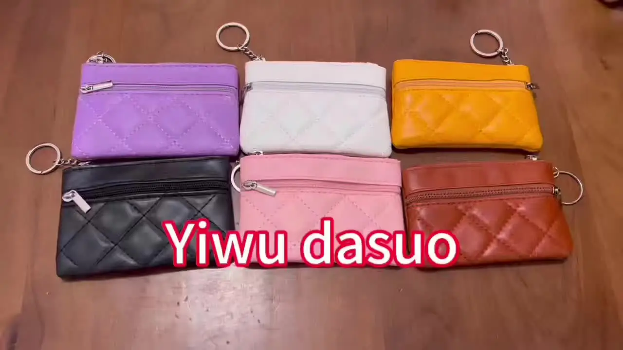 Portable Pu Leather Coin Purse Keychain Wallet For Women, Oem