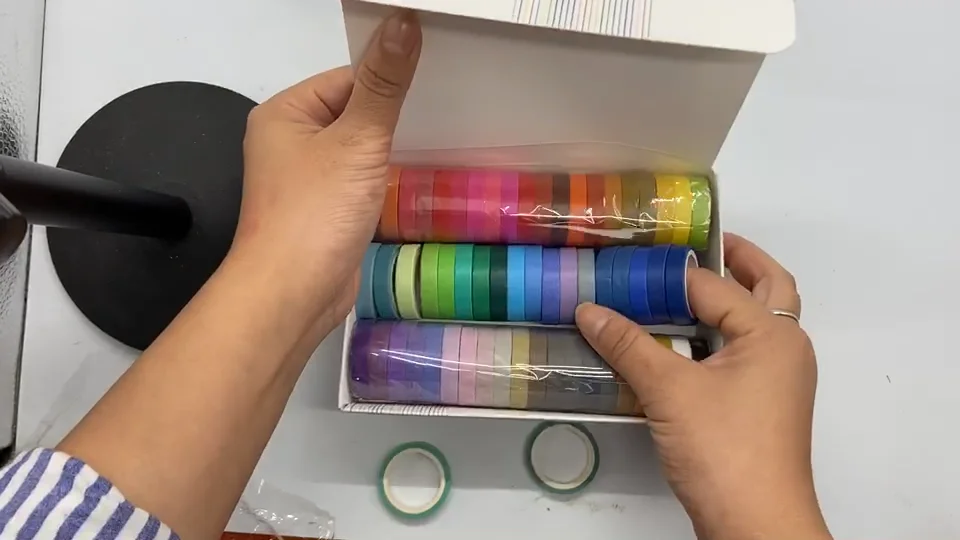 Pure Color Basic Rainbow Washi Tape Set 40 Colors Washi Tape Vs Masking