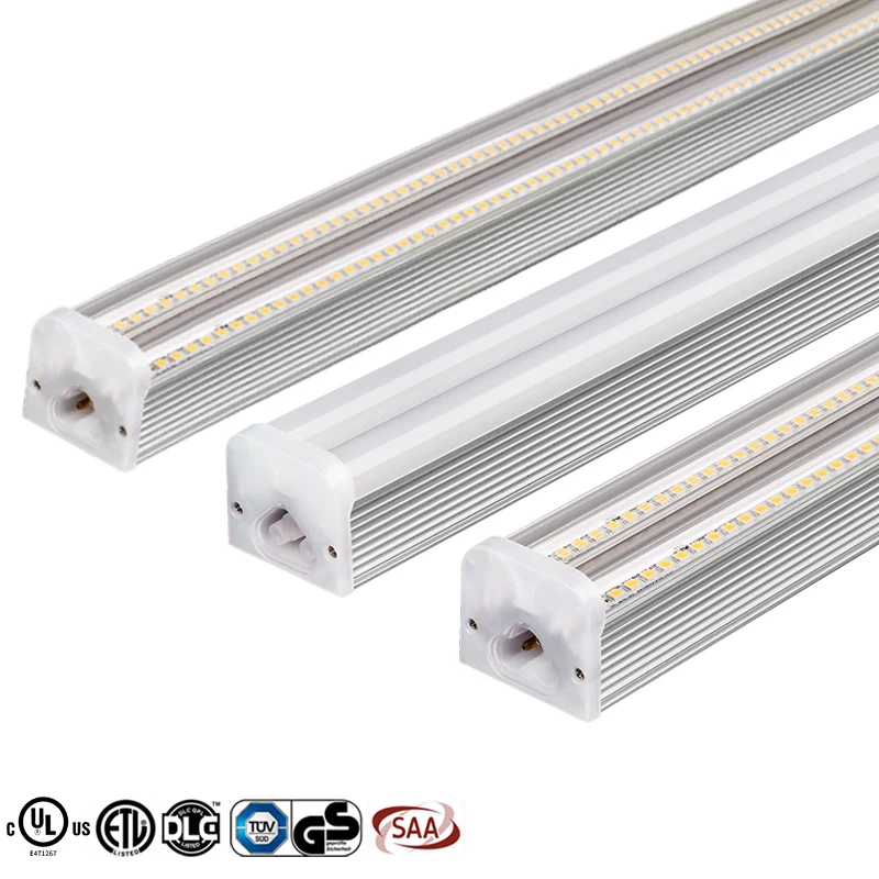 DLC High Lumen Aluminum Housing 5ft 8ft Double 18w t5 led tube Light Fixtures Linear Workshop Commercial LED Batten Ceiling Lamp