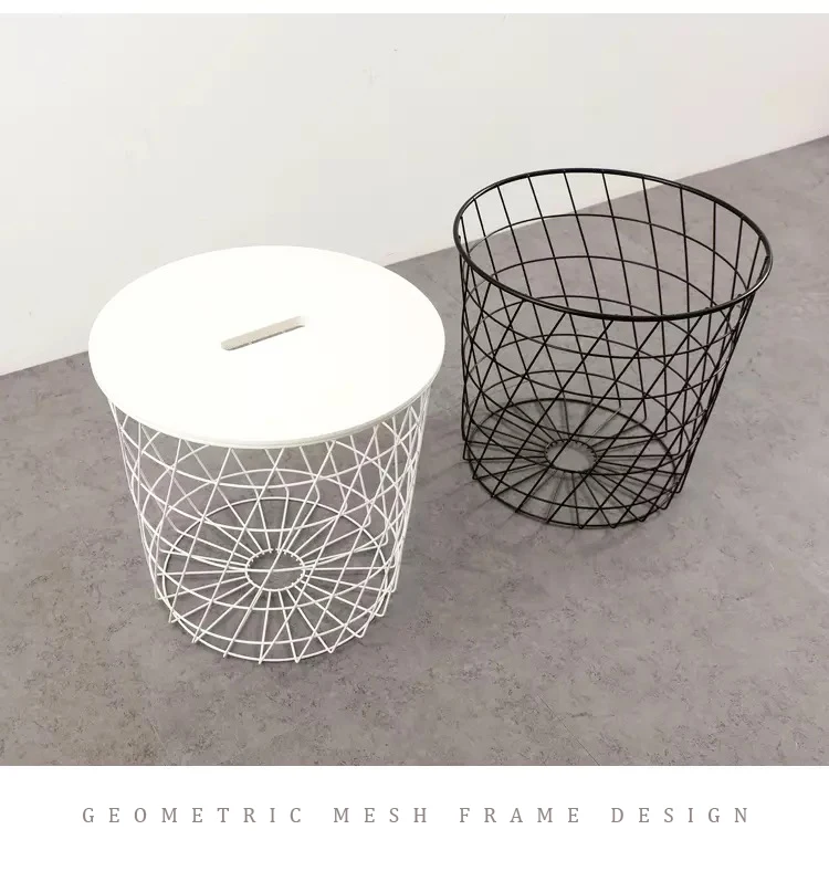 Modern Home Living Room Bedroom Furniture Modern Round Mdf Top Storage