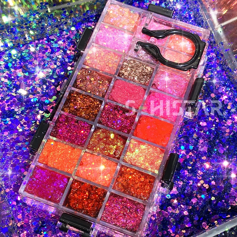 Latest Hot Color Shimmering Glitter Eyeshadow Palette Long Lasting