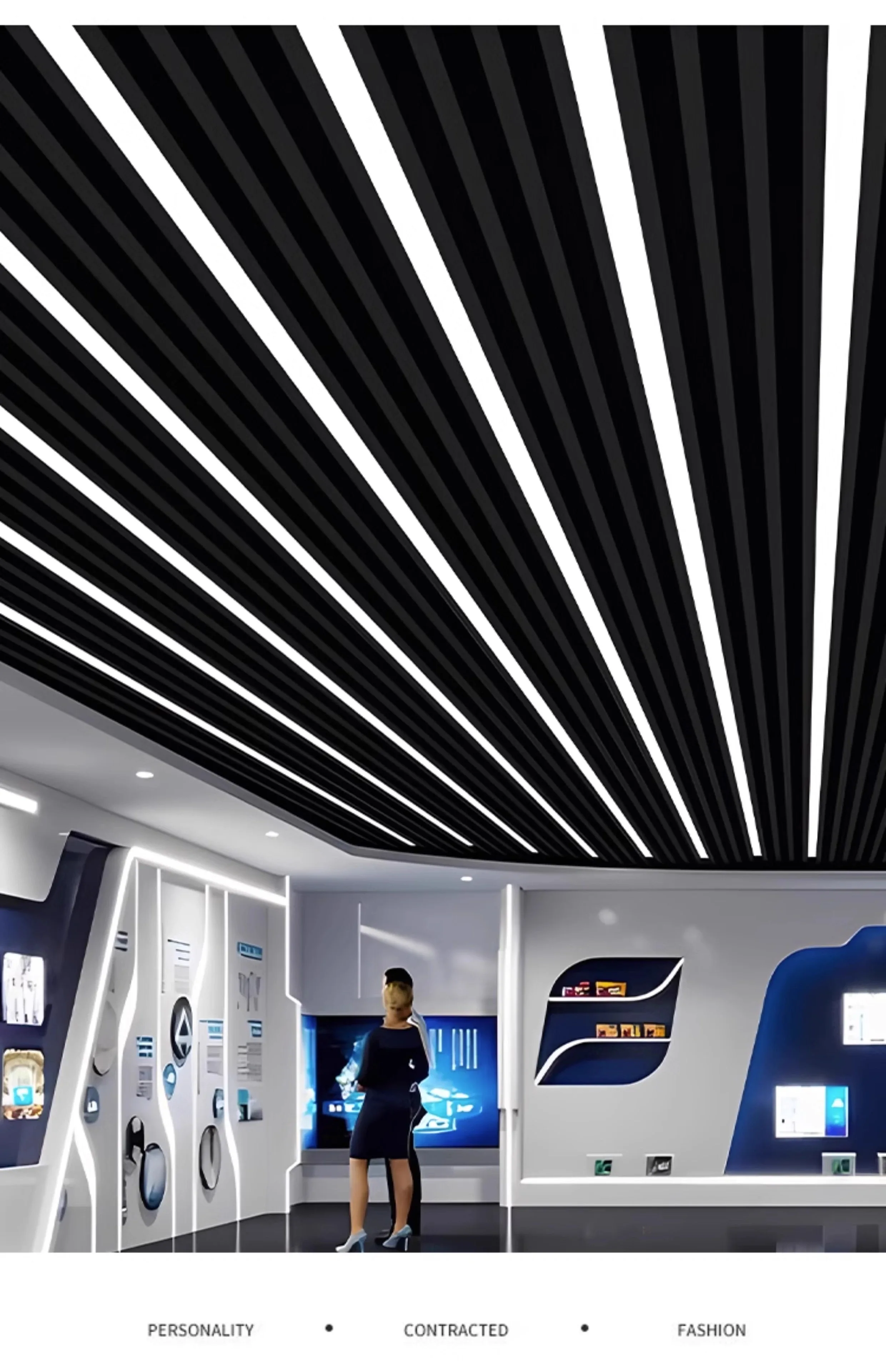 product for ul ce dlc certificated super bright 20w 40w 80w led aluminum linear light pendant for office shop school gym-4