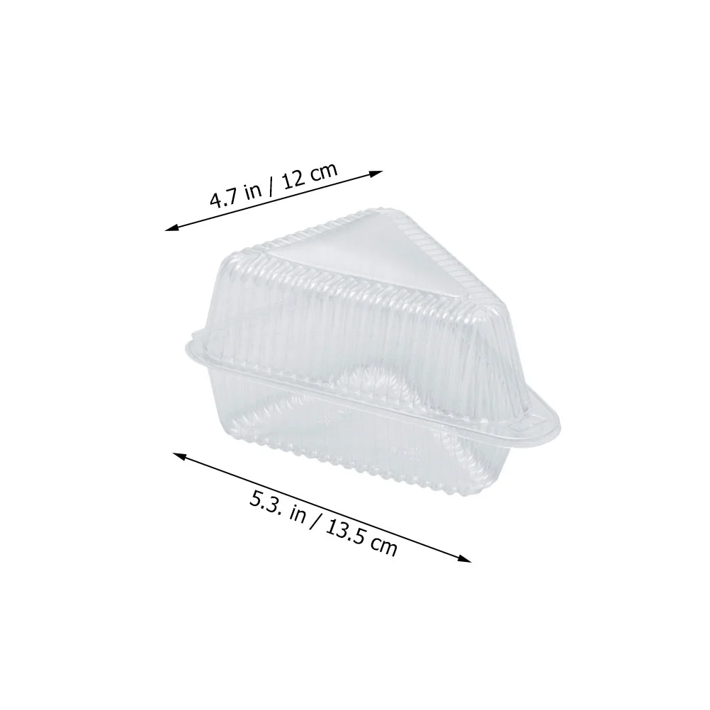 50 Pcs Clear Lid Mini Cake Box Containers with Lids Triangular Plastic ...