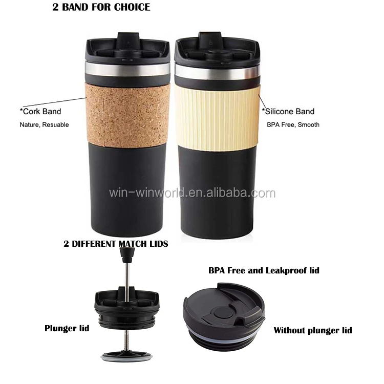 Portable Vacuum Insulated French Press Coffee Travel Mug Coffee Press
