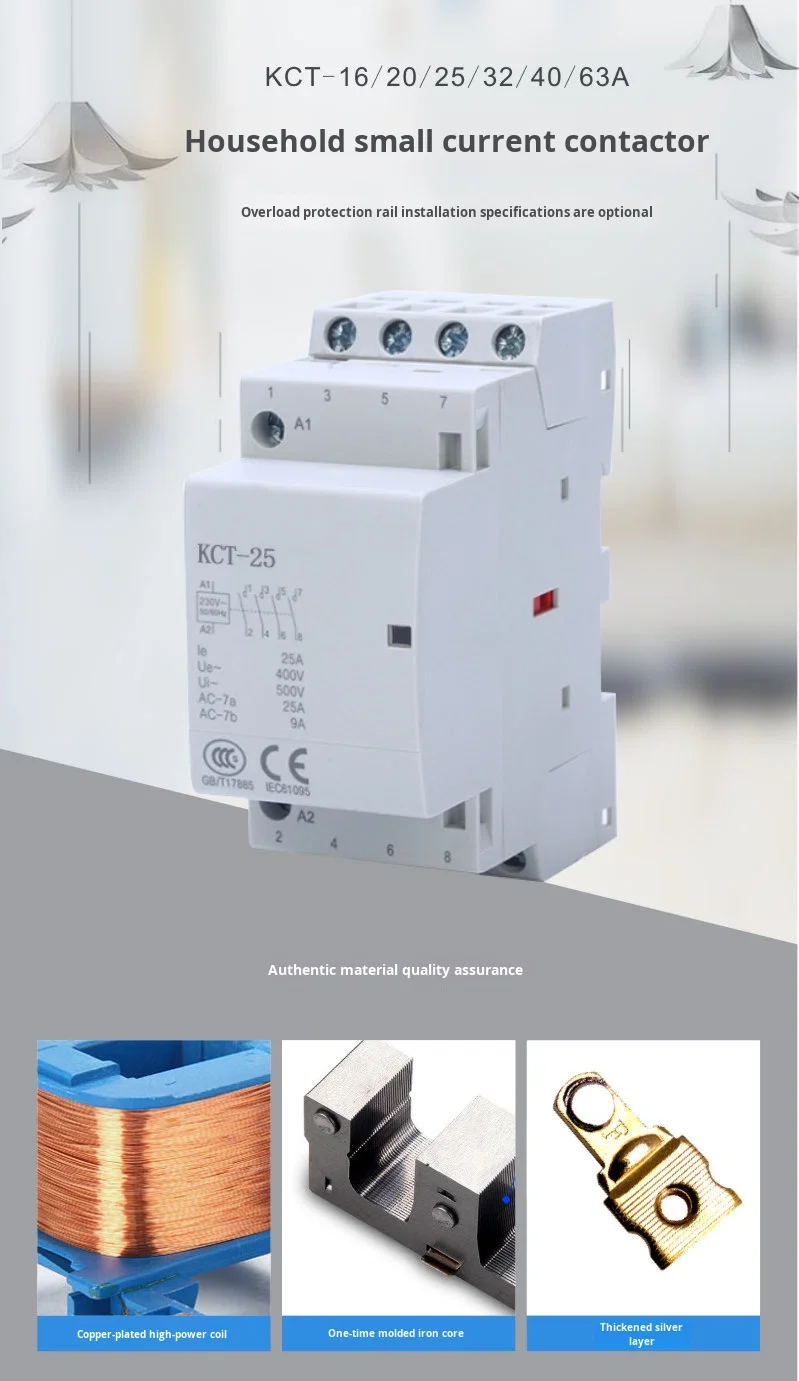 Modular AC Contactor 16A Other Phase Din Rail Mounting 4P 2NO/2NC 220V ...