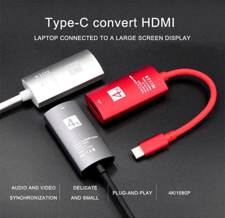SIPU Type C to HDMI Adapter Cable Male to Female USB-C to HDMI 4k 1080P Converter adapter cable - ANKUX.COM