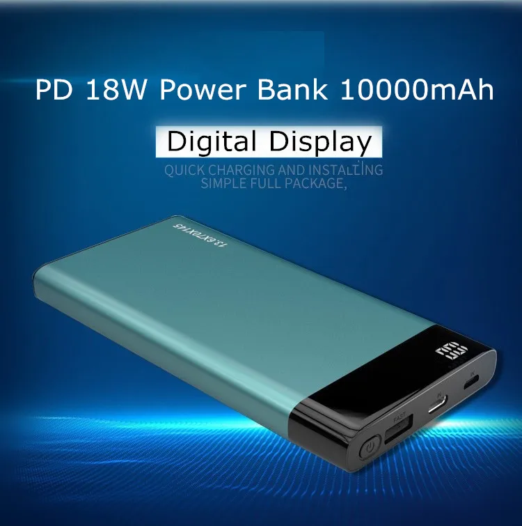 2019 LCD Digital Display PD Fast 10000 mah Power Bank,Universal Portable Powerbank supply - ANKUX.COM