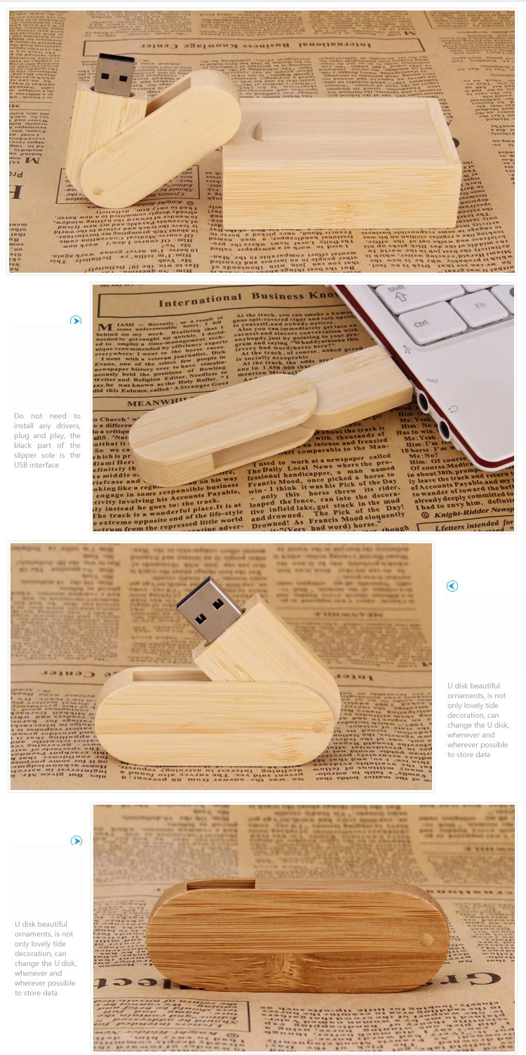 Factory Bamboo Custom U Disk USB 2.0 3.0 Flash Drive Promo Gift USB Stick With Wood Box 500MB 2GB 8GB 32GB 64GB 128GB - ANKUX.COM