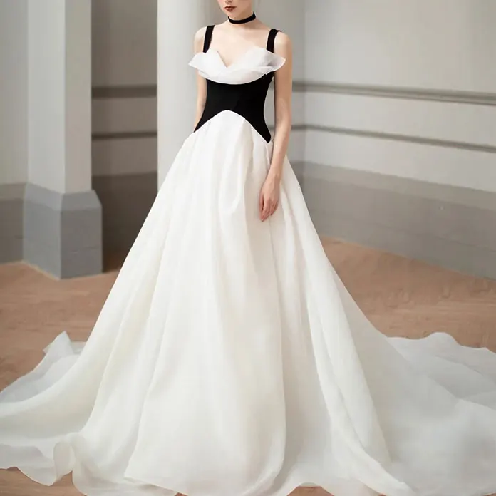 New Wedding Dress Evening Dress Black 