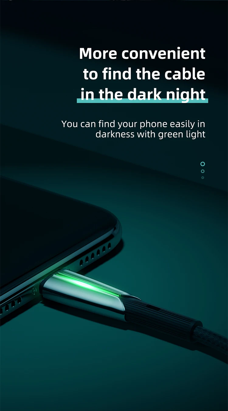 Customized M399 3A Quick Charging data transmission flash light zinc alloy nylon braided USB phone cable - ANKUX.COM