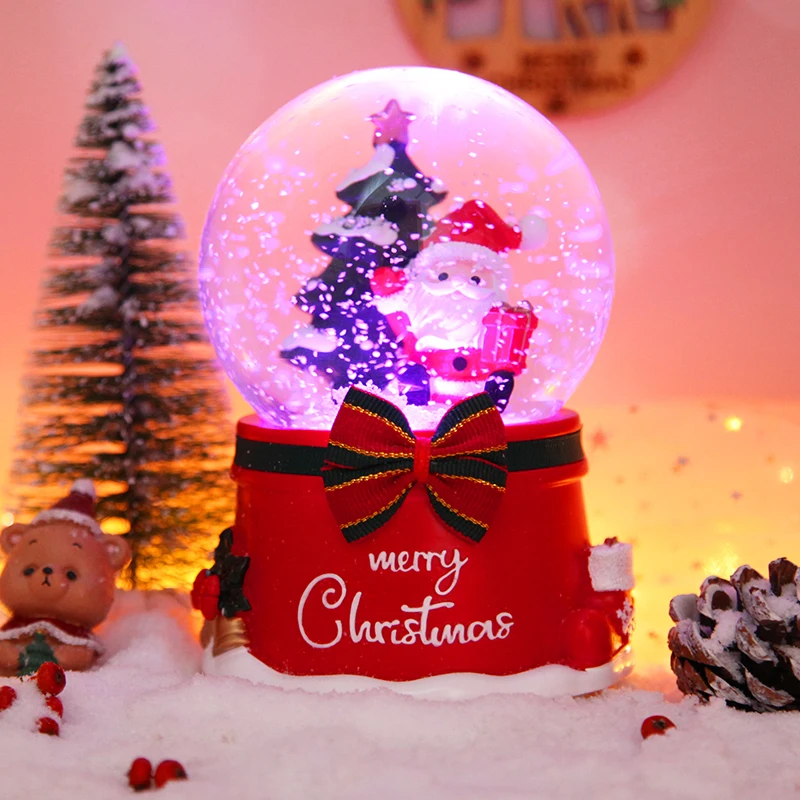 100mm Christmas Snow Globe With 8 Music And Color Lights Music Water