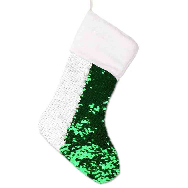 Sublimation Blank Sequin Christmas Stocking Decoration Gift Bag Velvet ...