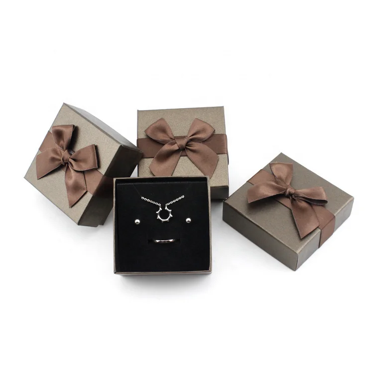 product-Dezheng-Pink Paper Packaging Ring Gift Custom Mini Jewelry Box With Ribbon-img-2