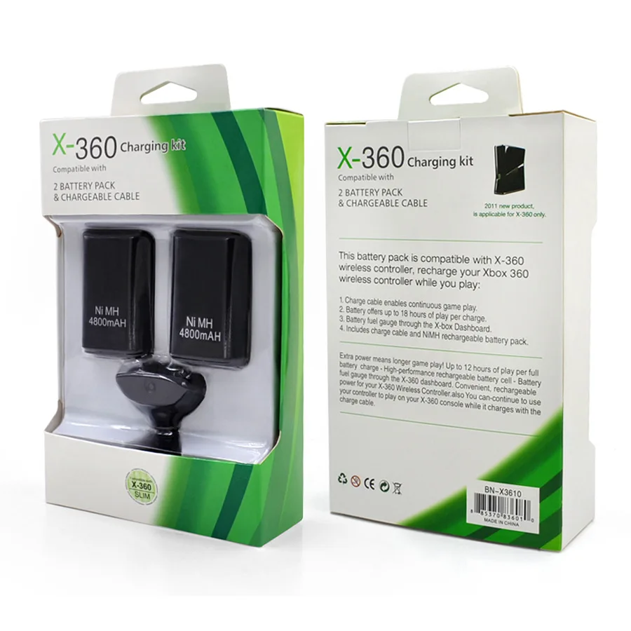 3 In 1 Voor Xboxes 360 Controller Oplaadbare Batterij Oplader Voor Xboxes 360 Batterij 4800mah Opladen Kit - Buy Voor Xbox 360 Batterij,Voor Xbox 360 Charge Kit,Voor Xbox360 Controller Product Alibaba.com