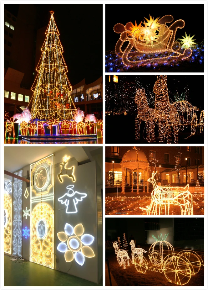 Outdoor commercial Christmas lights 3D LED reindeer light motif for holiday decoration