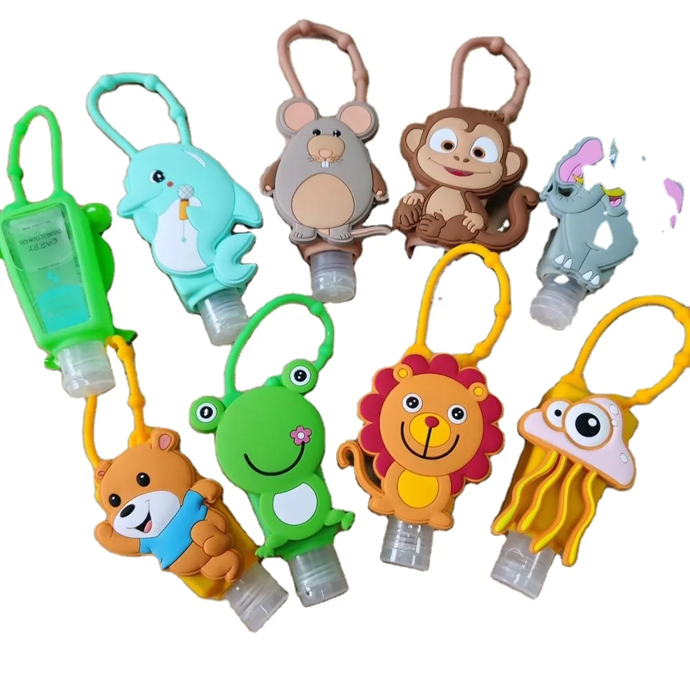 Cute Silicone Hand Sanitizer Pocketable Holder With 30ml Empty Bottle