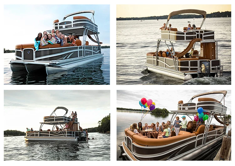 Best Quality Luxury Leisure Sightseeing Party Barge Tritoon Pontoon