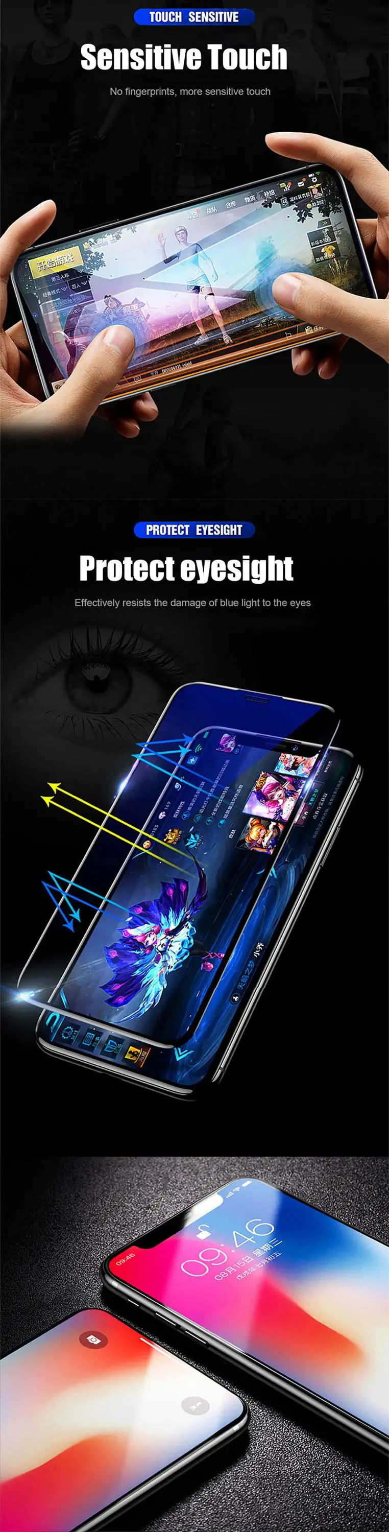 Eonline OG screen protector glass for iphone 6 7 6 6s 8 plus 11 pro XS max XR glass iphone 7 8 x 6S 8 Protective tempered glas