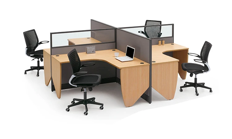 Modern Modular Cubical 4 Person Office Computer Tables Furniture Desk ...