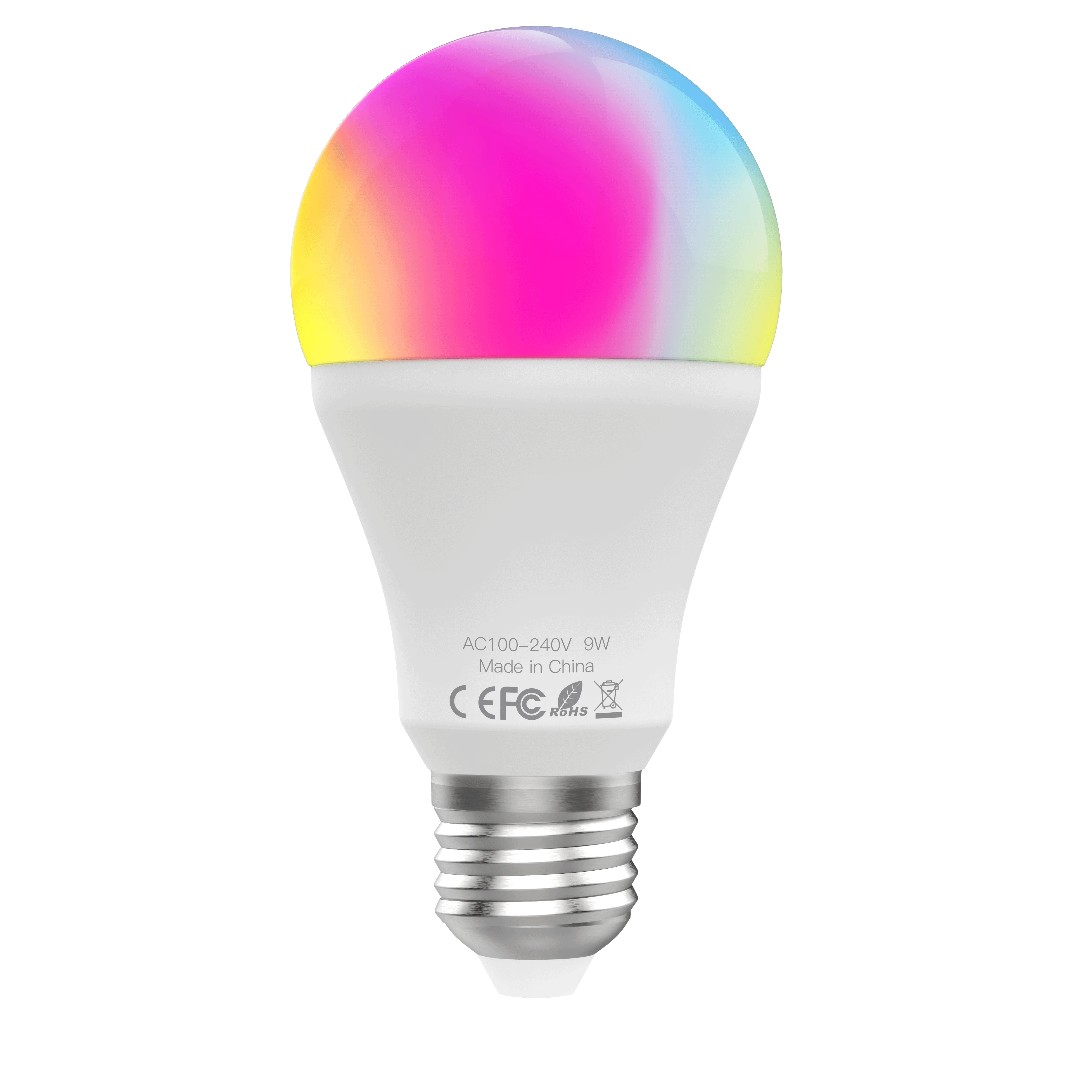 Smart WiFi LED Light Bulbs Compatible with Alexa and Google Home (No Hub Required) RGBCW Multi-Color 9W A19 Color Changing Bulb