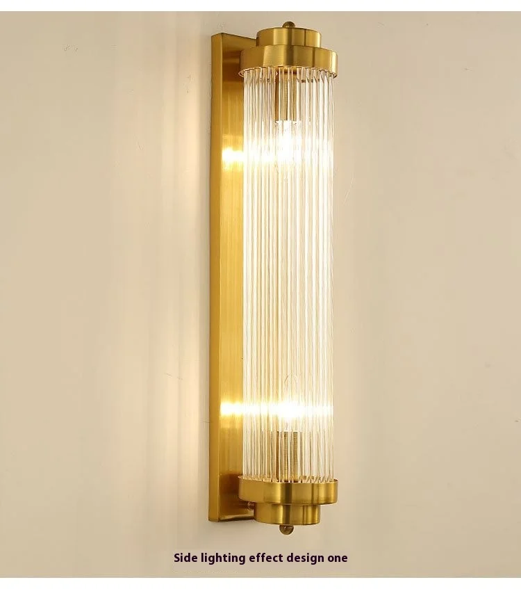 product european style luxury led wall lamp modern glass body with iron and brass for indoor home or hotel decoration-4