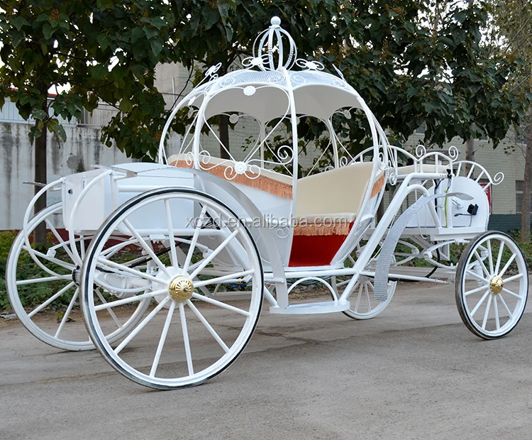 Romantic wedding white pumpkin horse carriageDreamy Horse Drawn Carriage  {ZD-PC37 } 