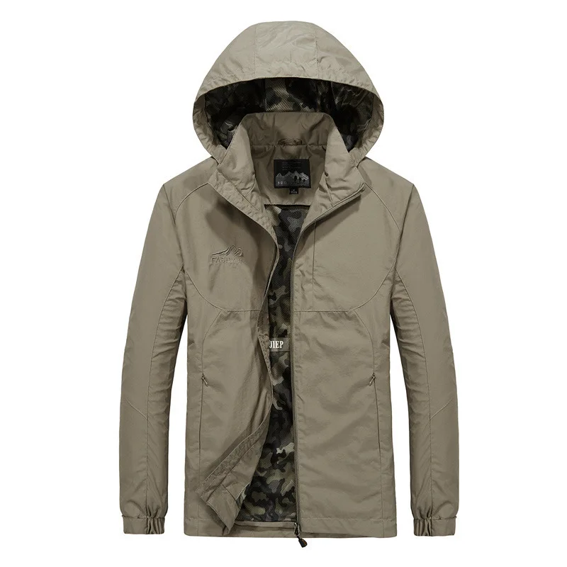 Men's Lightweight Hooded Waterproof Jacket For Spring And Autumn_voghion.com