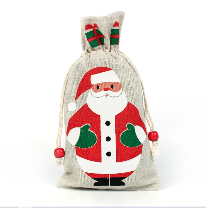 定制礼品袋圣诞圣诞老人麻袋圣诞抽绳礼品袋