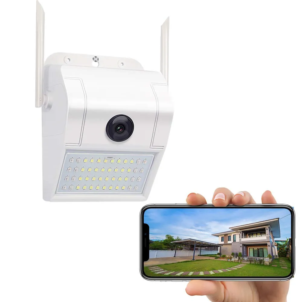 Promotion Floodlight 2MP WIFI Wireless Surveillance Outdoor Wall Light Camera with PIR Motion Detection Sensor and Siren Alarm