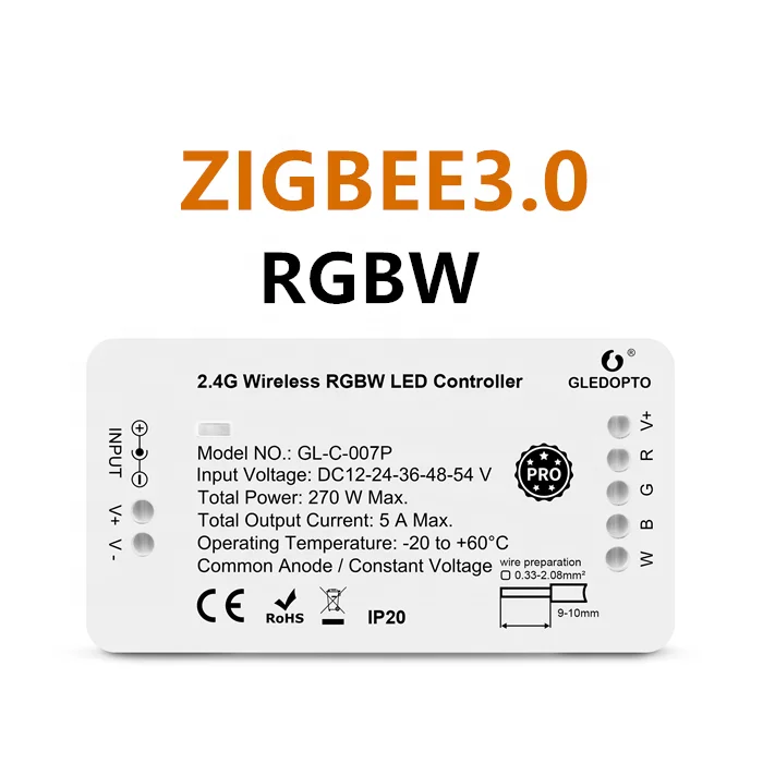 RGBW 4-channel zigbee led controller stair lighting control for home automation decoration