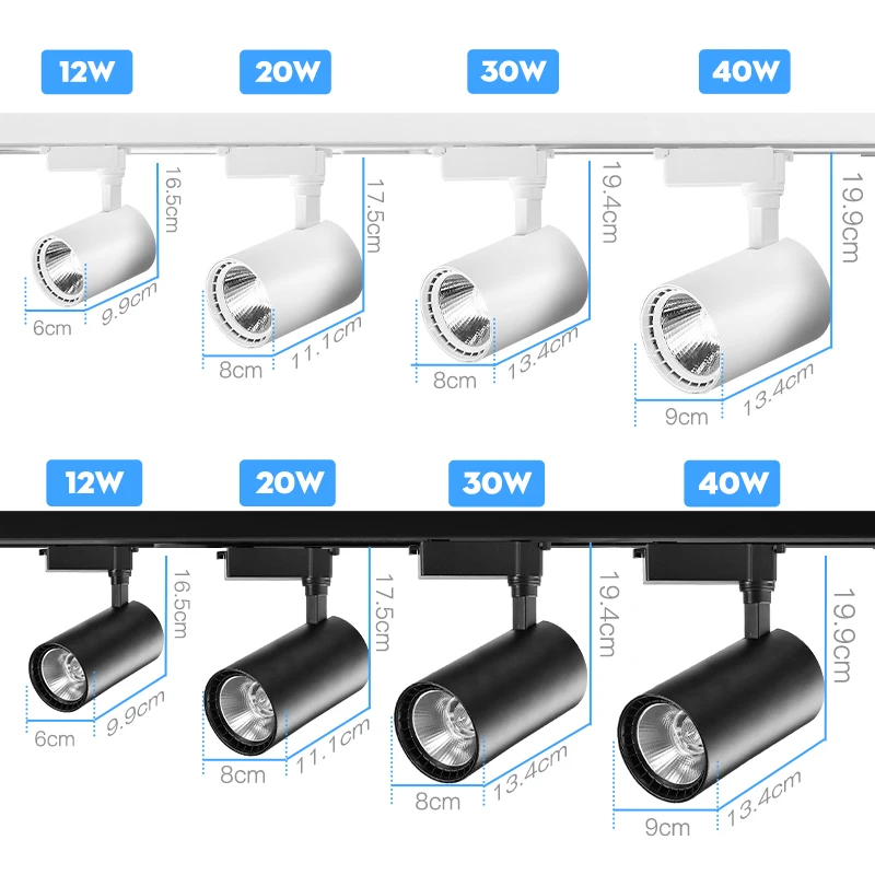 COB LED Track Light Fixture Housing with anti glare flicker free factory cheap price best quality
