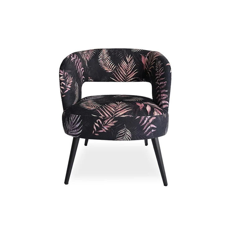 
High quality modern bedroom hotel living room chairs luxury single seater sofa chair with metal legs 