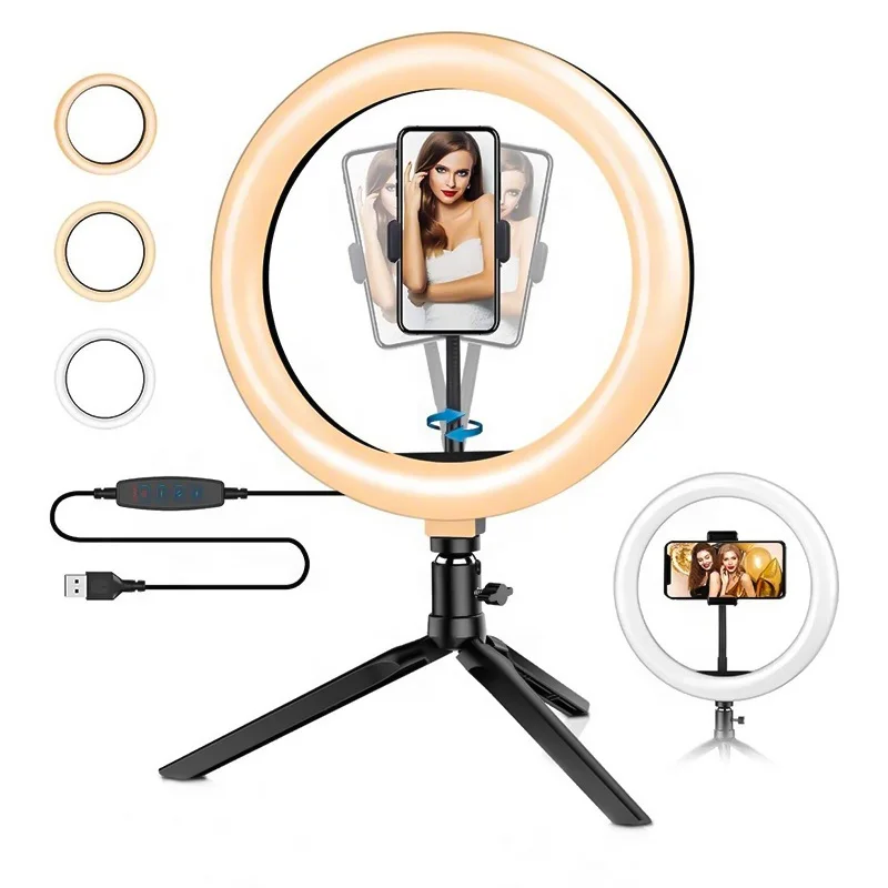 ZM Anillo Aro De Luz Led Neewer 10Inch Portable 10 Inch 26 CM Youtube TikTok Makeup Selfie Fill Ring Light With Tripod Stand