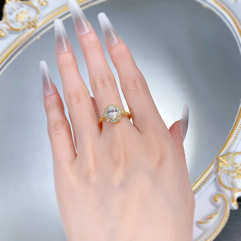 S925 Silver European American Style High Lab Diamond Ring Oval Pigeon Egg 6*8 Simple Female Fashion Lab Diamond Ring