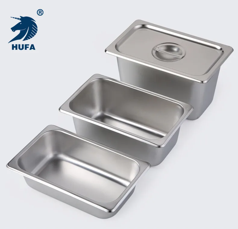1/4 6.5cm Depth Factory Price Stainless Steel Food Buffet GN Pan Metal Gastronorm Container Gastronorm Contain Pan