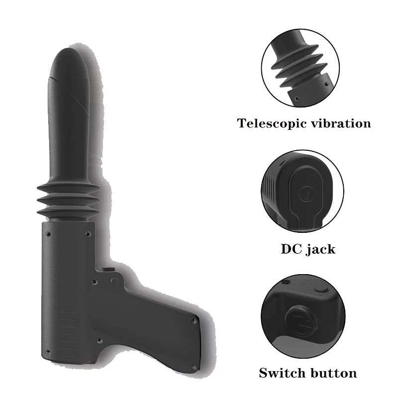 Novelty Hot Sale Pistol Vibrator Automatic Sex Machine Gun Dildo Massager Thrusting Telescopic 7264