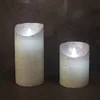 Battery Operated White Light Flickering Flameless Set Of 3 Moving Wick Cheap Silver Pillar Candles Large Led Christmas Candle